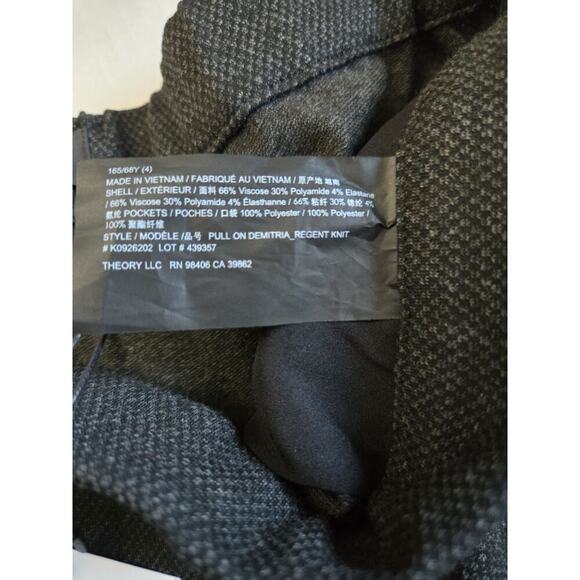 THEORY Women's Grey Multi Regent Knit Demitria Pull-On Pants SZ 4 NWT - Picture 10 of 16